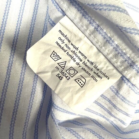 Michael Michael Kors Dress Shirt Button-Up Blue White Stripe Mens Large 16 32/33 - Picture 8 of 10